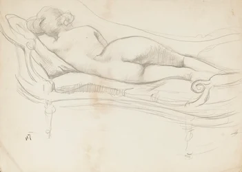 Sleeping nude on a sofa